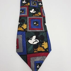 Disney Mickey Unlimited Tie Novelty Mickey Mouse Angry Mickey Green Blue Gray